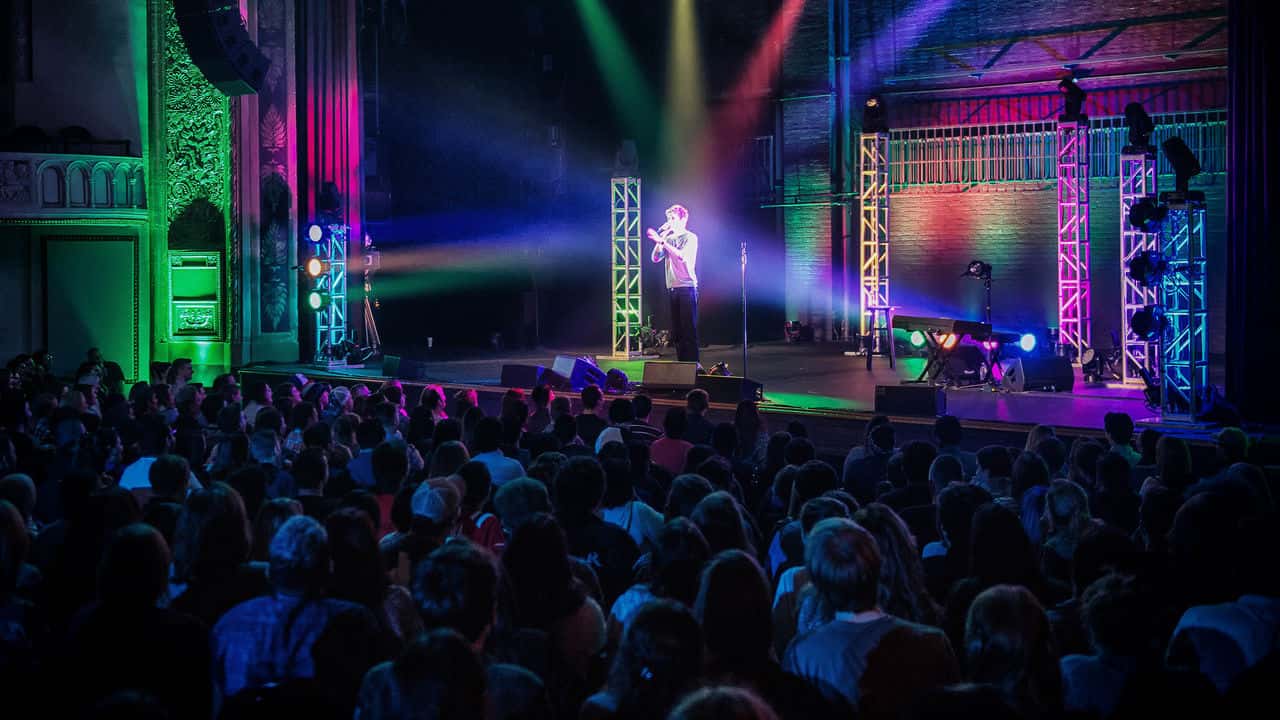 Bo Burnham: Make Happy backdrop