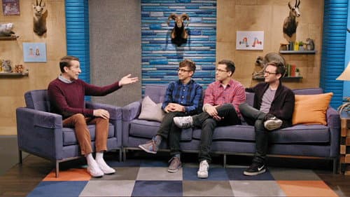 The Lonely Island Wear Dark Pants and Eyeglasses still