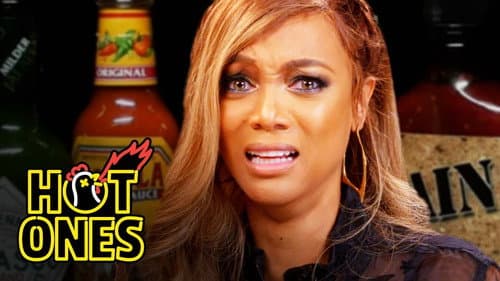 Tyra Banks Cries for Her Mom While Eating Spicy Wings still