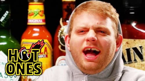 Mac DeMarco Tries to Stay Chill While Eating Spicy Wings still